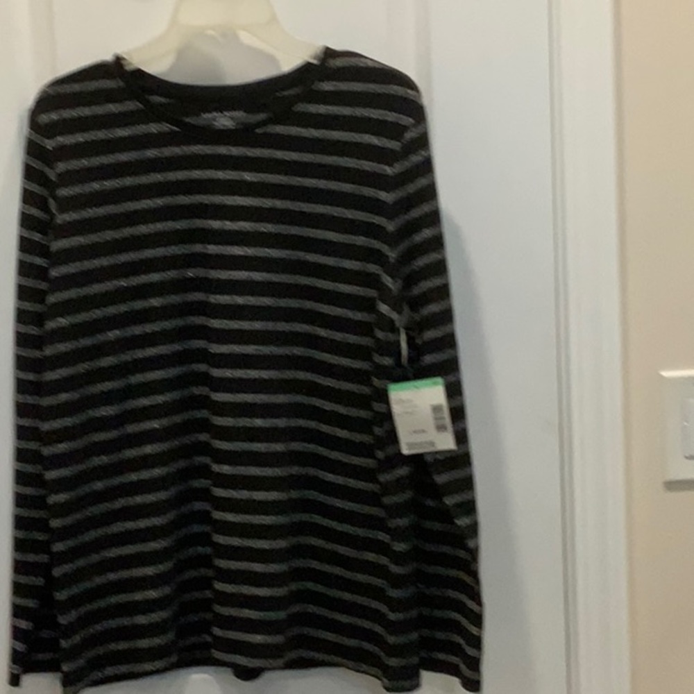 Laura Scott Petite Striped Top, size Large, NWT